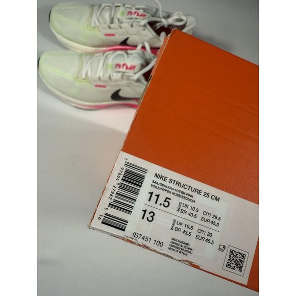 New Nike Air Zoom Structure 25 CM Running Shoes Mens Size 11.5 White IB7451 100 - Picture 11 of 11